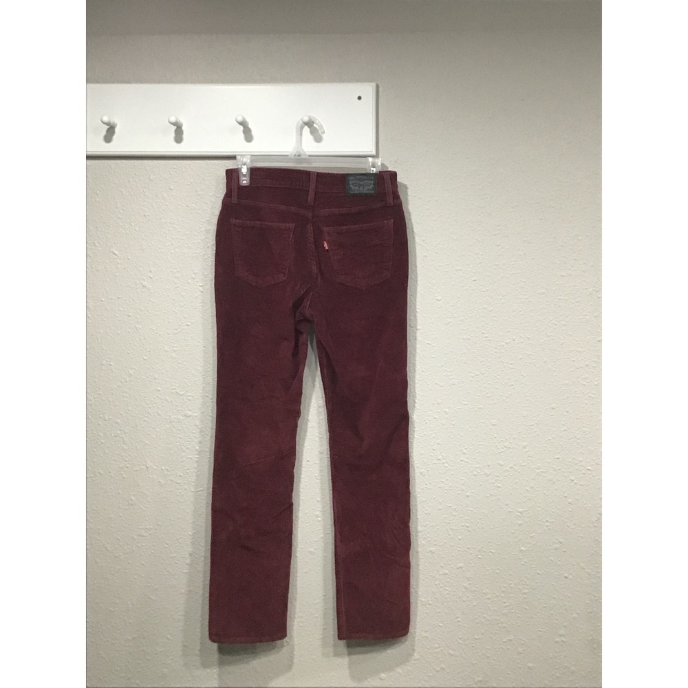 Levi's 724 High Rise Slim Straight Corduroy Pants Burgundy Womens 28 Indie Retro - Picture 6 of 6